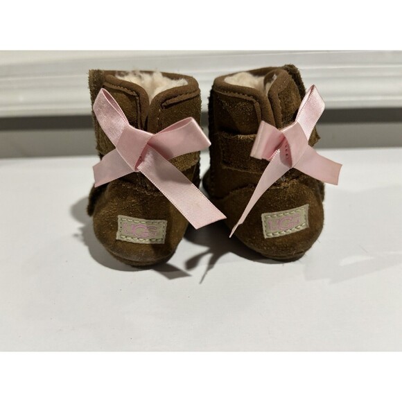 UGG Jesse Bow Baby Ankle Bootie 10084521 Size 2/3 Chestnut - Picture 3 of 8